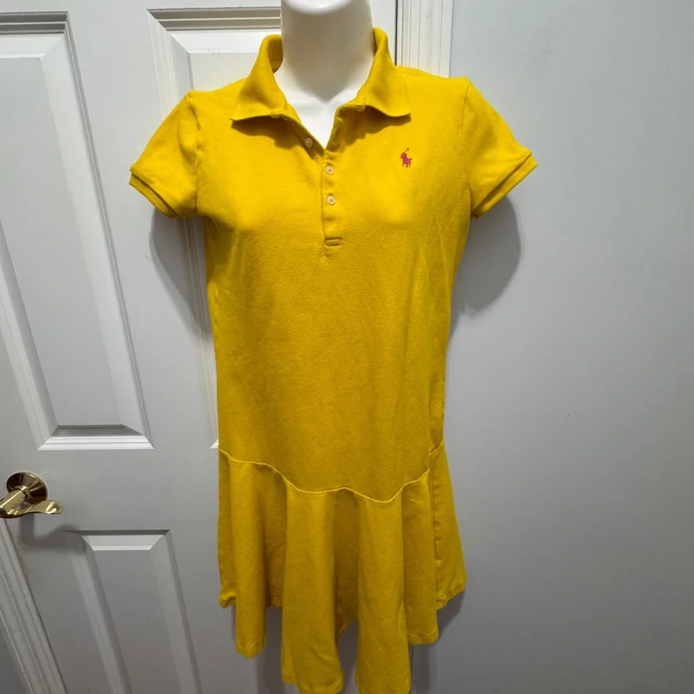 Polo ralph Lauren short sleeve yellow Dress with Logo size xl